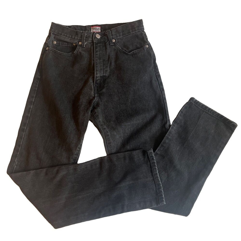 Pepe Jeans London Soho Women’s 26 Black Straight Leg Denim High Rise Streetwear